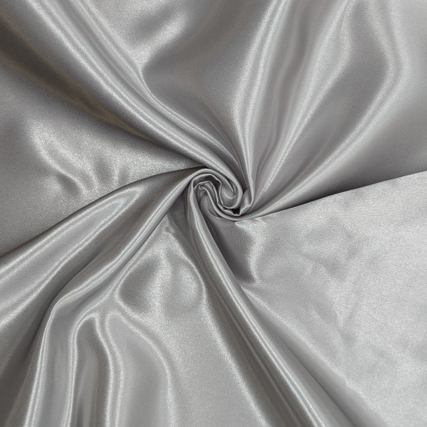 Tissu Satin Luxe Gris Argent