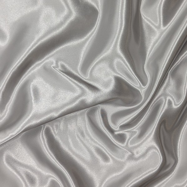 Tissu Satin Luxe Gris Argent